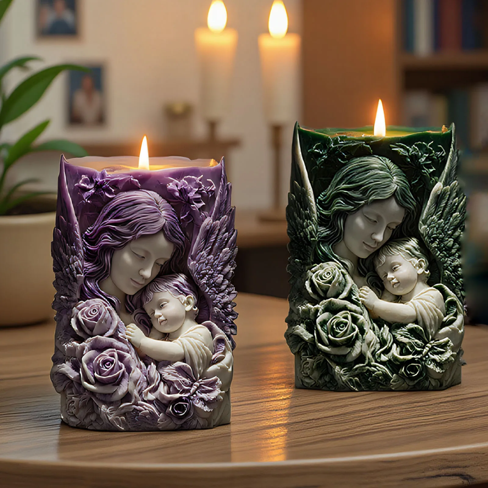 

Mother and Child Embracing Aromatherapy Candle Silicone Mold DIY Easter Portrait Mother's Love Angel Candle Mold for Home Decor