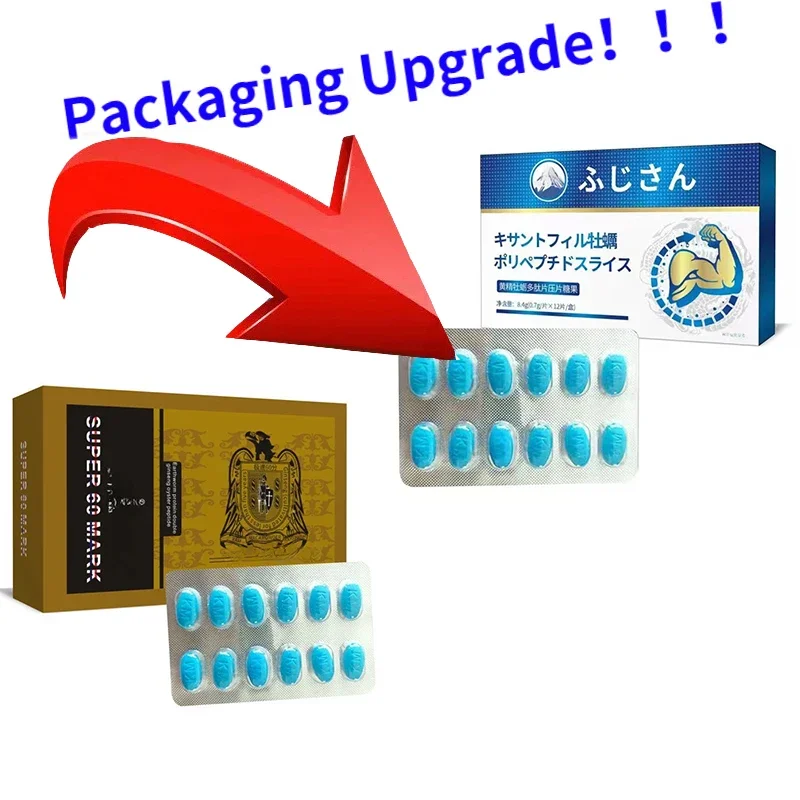 1 صندوق 12 قرصًا أزرقًا، أقراص الببتيد المحار، أقراص كاندي جولدن تايجر سوط تشيلي