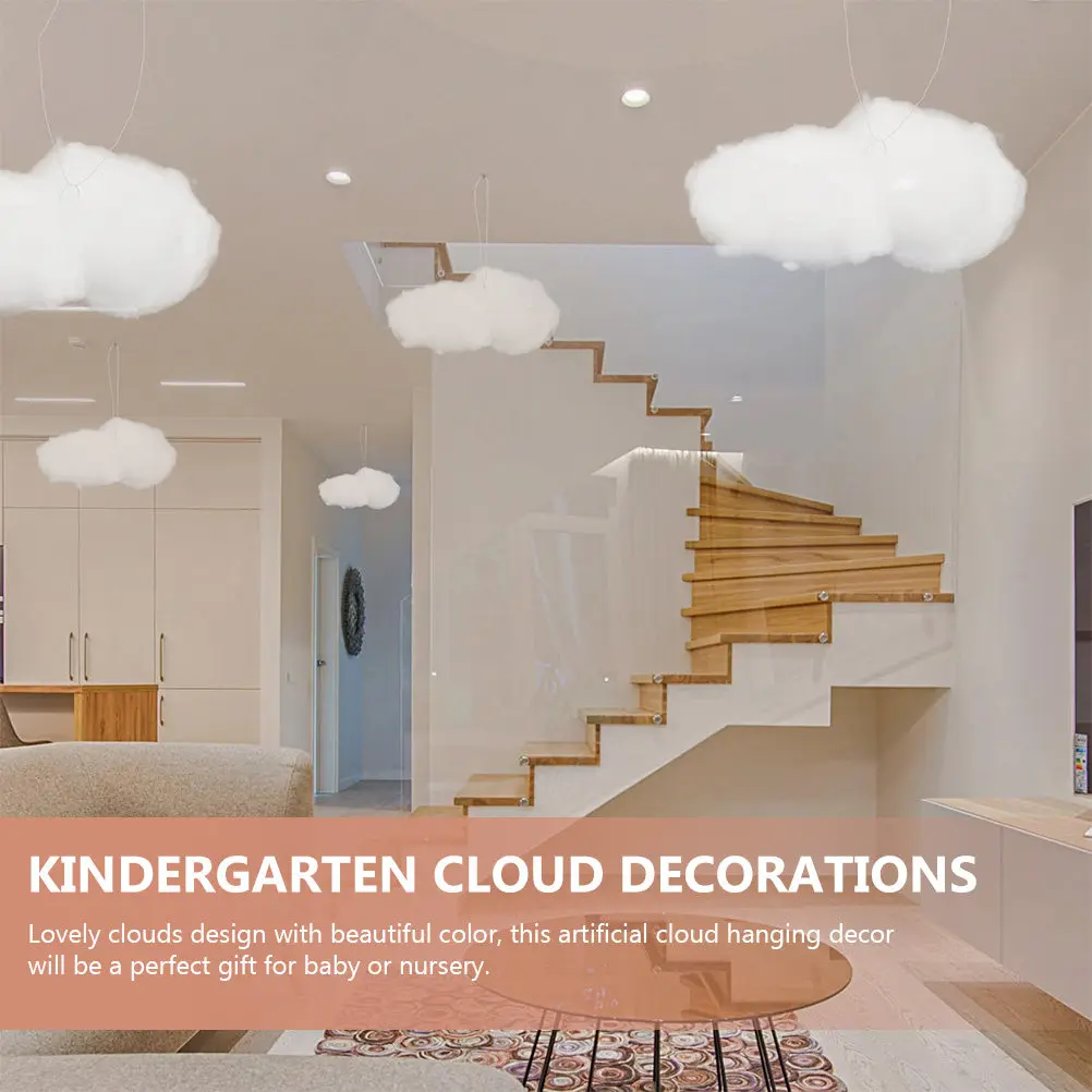 

Набор из 6 искусственных подвесных облаков для декора: реквизит для детской комнаты, яслей, свадеб, вечеринок, украшения потолка