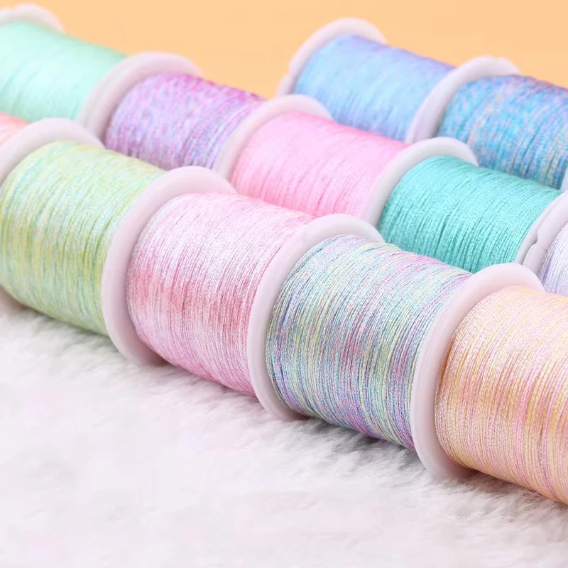 100M 3 Strands Colorful Gold Silver Thread Braided Rope Thread Nylon String Rope Beaded Weaving Jade Line DIY Jewelry Accessoriy