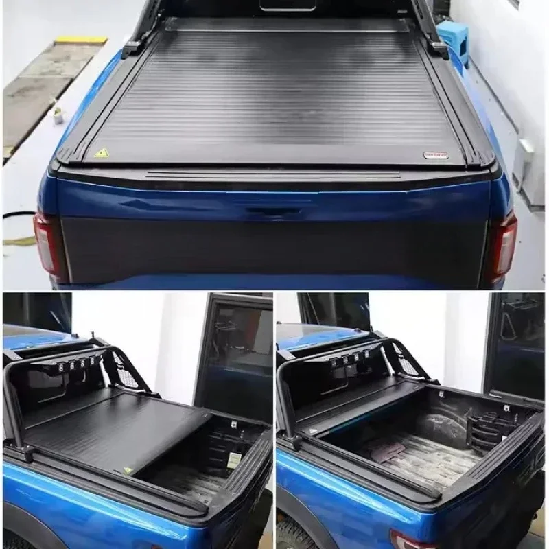 ThrustWorks Pickup Retractle Folding Roller Shutter Aluminum Alloy Waterproof Le Tonneau Cover Universal Fitment 4