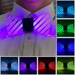Attractive Costume Accessories Acrylic Bow Ties Men Women Decorative Neck Tie Disco Music Night Flashing Glow Colorful Bow Ties
