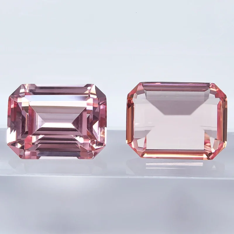 

A-Lab Grown Sapphire Emeralds Cut Sunrise Pink Color DIY Charms Jewelry Rings Earring Making Main Materials AGL Certificate