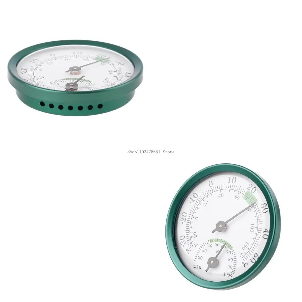 مقياس حرارة الجدار مع مقياس رطوبة معلق من سبائك الألومنيوم #1