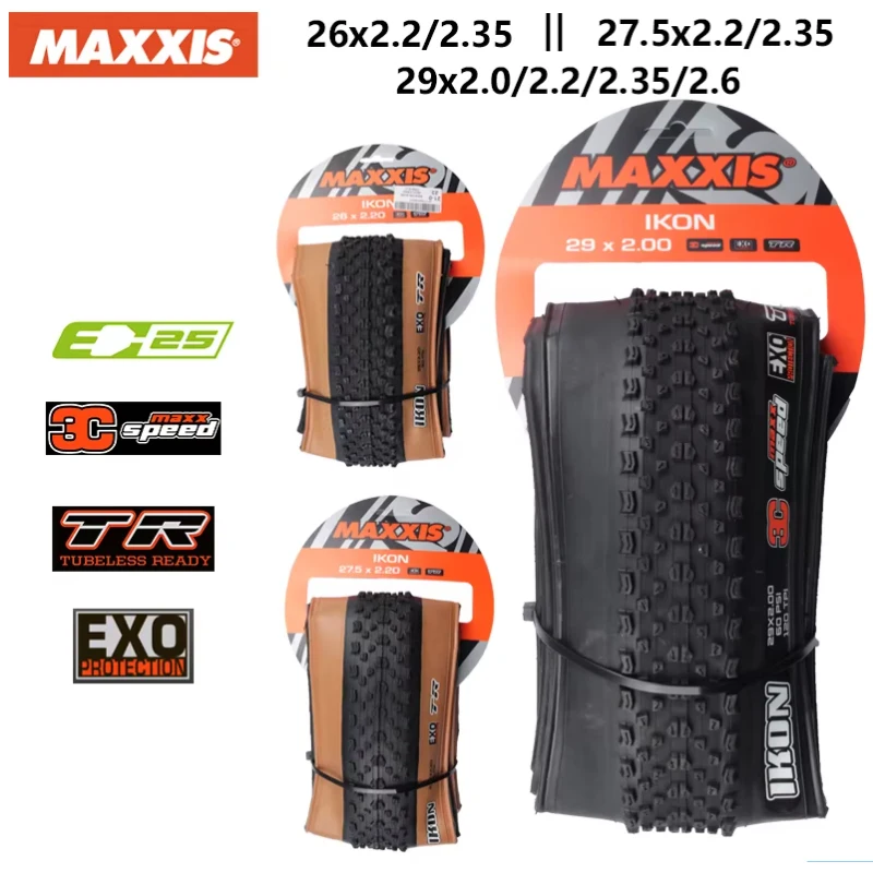 MAXXIS IKON Bicycle E-BIKE Folding Anti Puncture Original Tubeless Tire  For MTB 26x2.2/2.35 27.5x2.2/2.35 29x2/2.2/2.35/2.6