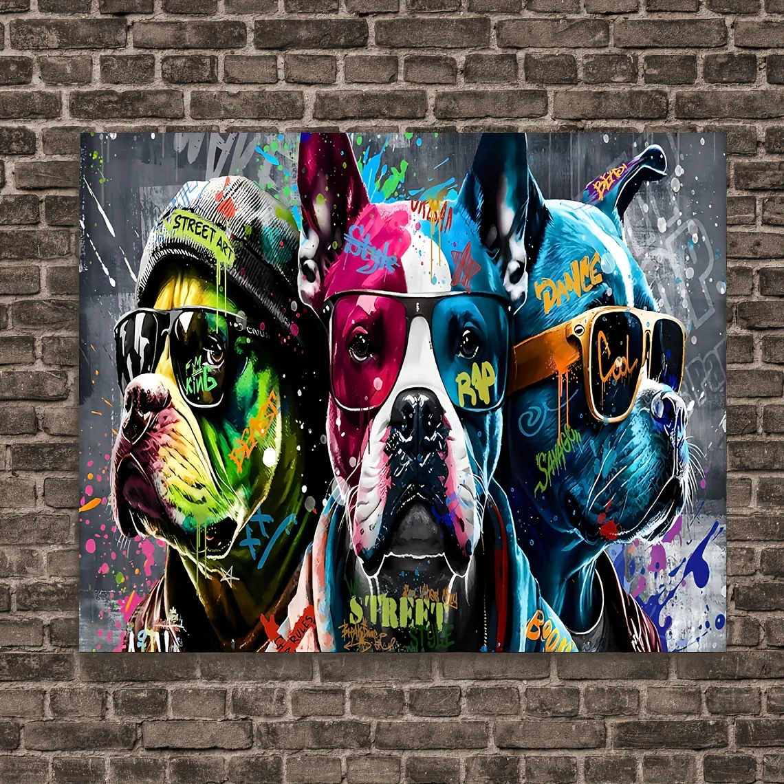 Leinwand-Wandkunst, cooler Hund, Leinwand-Wandkunst, gerahmter Wandkunstdruck, geeignet für Wohnzimmer und Schlafzimmer, Heimdekoration, Urlaubsgeschenke