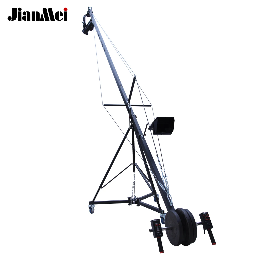 Jianmei Hot Sale 5 Meter Portable Jimmy JIb 2 Axis Pan Tilt Head Crane Jib for Video Camera with Adjustable Dolly Tripod