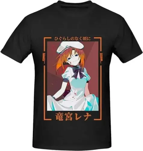 

Аниме, хигураси, когда они плачут, футболка для мужчин, модная повседневная хлопковая с длинными или короткими рукавами на заказ