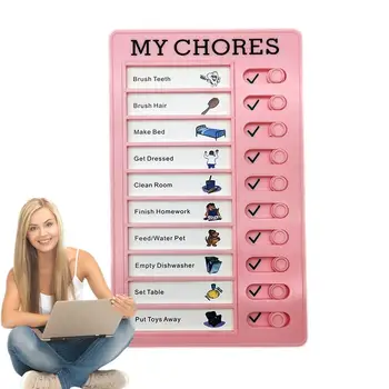 Chore Chort Chores Chores Checklist 작업 보드, 일일 Chore 차트, 교체용 골판지 포함, 어린이 RV 일상 냉장고 