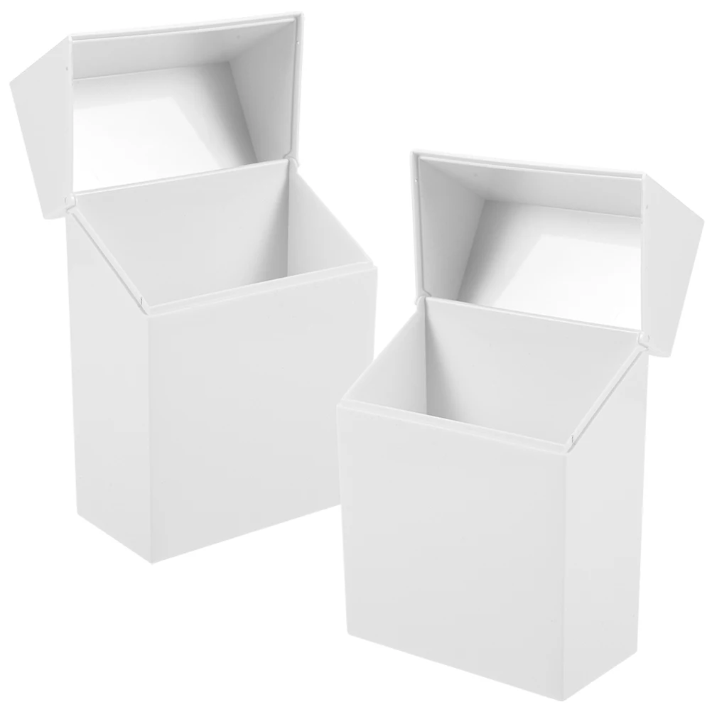 

2pcs Plastic Storage Box Mini Organizer For Hair Ties Small Parts Beads Compact Container Organizing Small Things Space
