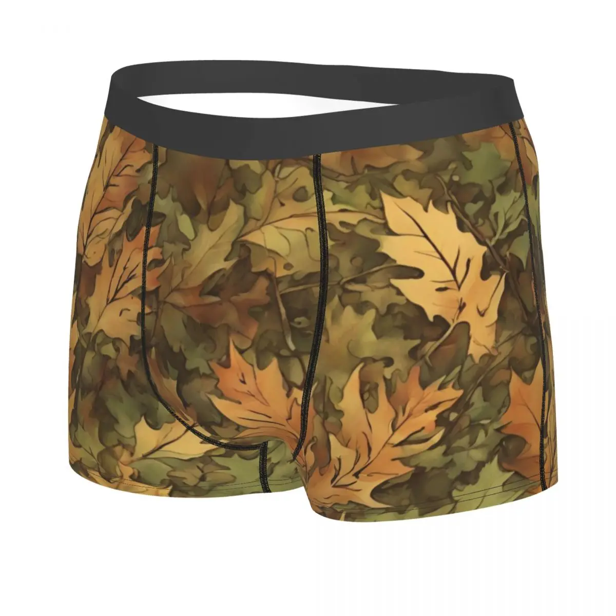 Cool Autumn Forest Camouflage Boxers Shorts Underpants Men's Stretch Hunters Camo Briefs Underwear