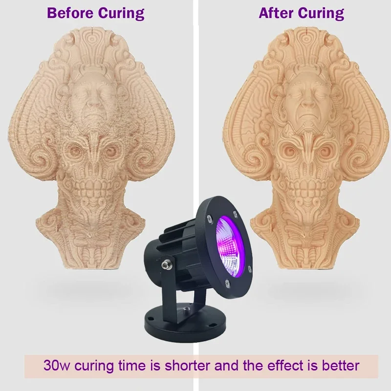 لطيفة 40nm UV LED مصباح مع 1.5 متر التبديل سلك التوصيل ل الأشعة فوق البنفسجية علاج هلام مسمار SLA DLP طابعة ثلاثية الأبعاد 10 واط 30 واط المحمولة الأشعة فوق البنفسجية علاج #2