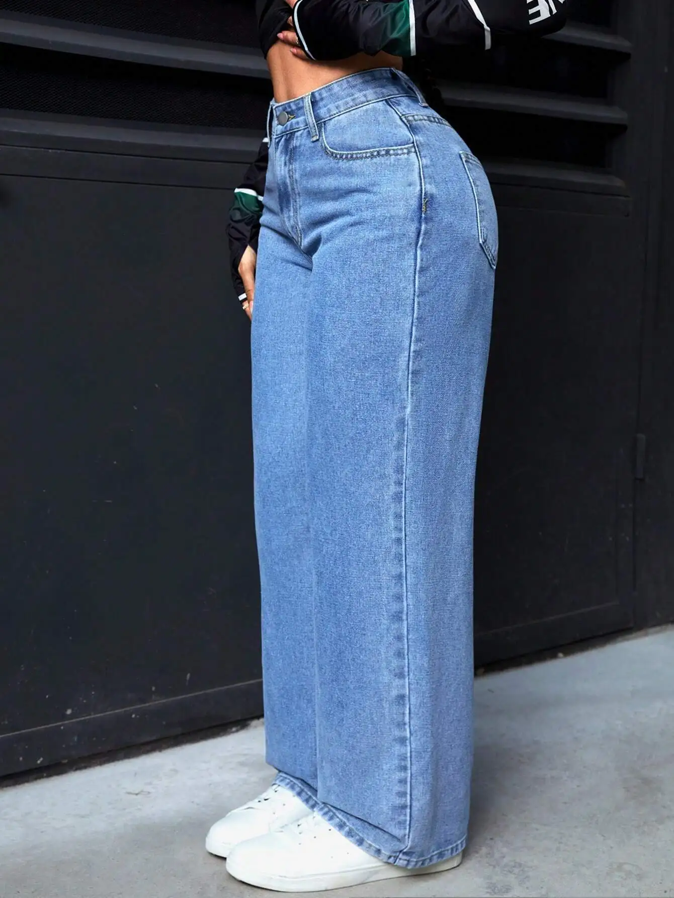 Women's High Waist Wide Leg Denim Jeans, Casual Straight Fit for Fall Winter Outfits