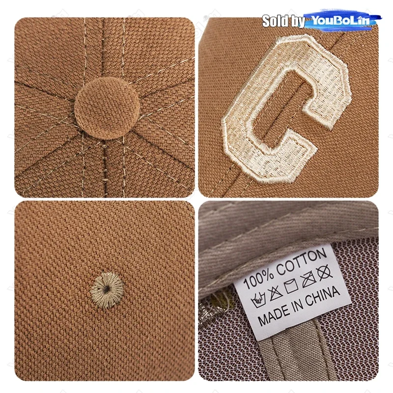 قبعة بيسبول عصرية للرجال والنساء للربيع والخريف على الطراز الكوري الجديد بحروف C، قبعة ظلة عصرية للشارع