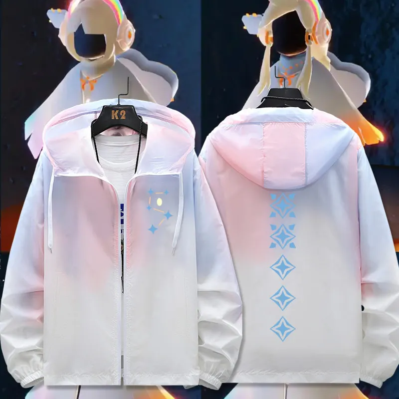 

Плащ со звездами, солнцезащитная одежда, летняя верхняя одежда, джет, свободный крой, легкое полиэфирное волокно, бренд MerlinPrisca