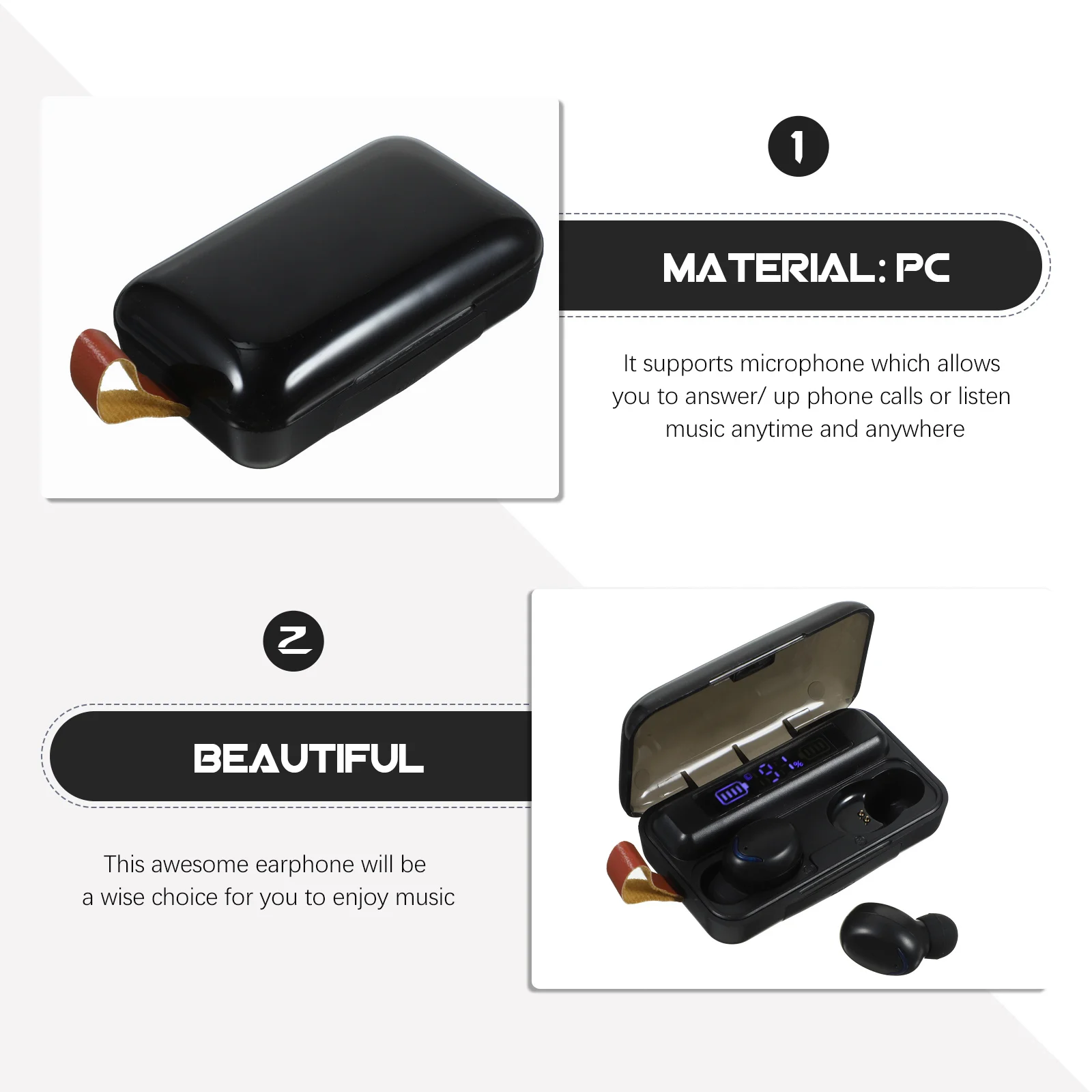 

Earphone Digital Display Headset Wireless Headphone Stereo Outdoor Earphones