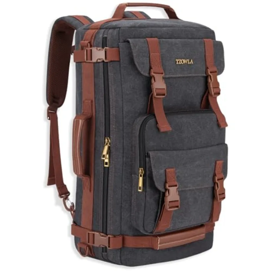 

Canvas Travel Backpack Carry on Flight Approved, Large Vintage Messenger Bag, 3-in-1 Convertible Backpacks Duffel Bag, Personal