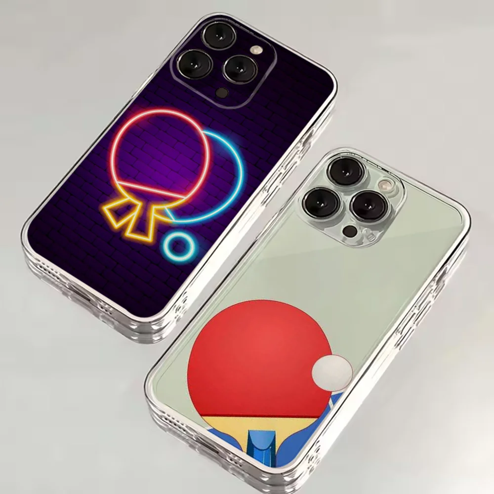 

Ping Pong Phone Case For iPhone 16,15,14,13,12,11 Plus,Pro,Max,XR,XS,X,7,8 SE,Mini Transparent Silicone Soft