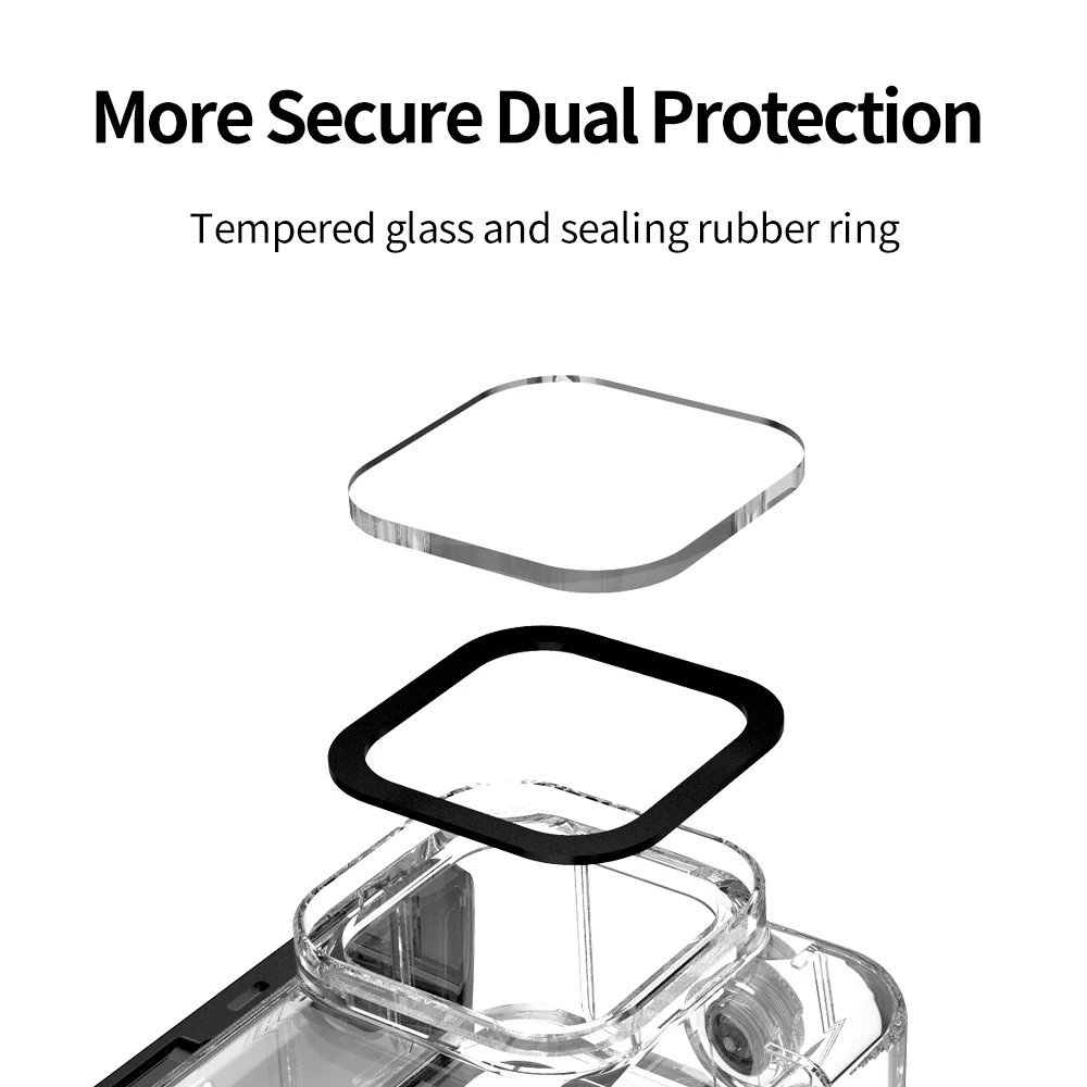 เคสกันน้ำสำหรับ GoPro HERO ขนาด45ม., อุปกรณ์เสริมชุดฟิลเตอร์ป้องกันใต้น้ำสำหรับกล้อง GoPro HERO 12 11 10 9