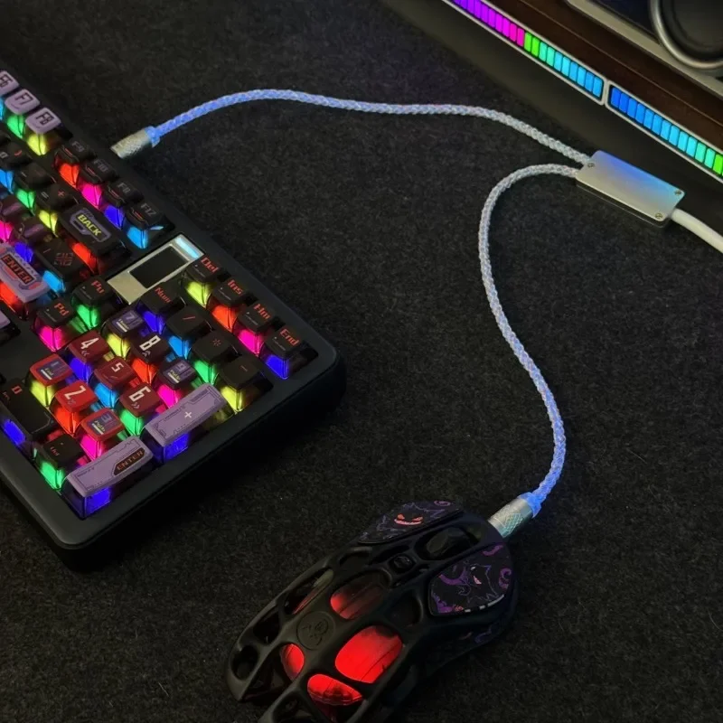 8K Speed Magnetic Axis Mechanical Keyboard Cable Dual TYPE-C 1.5m RGB Cable Customized Keyboard Mouse Accessories