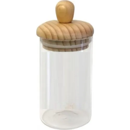 Arow Glass Jar With Bamboo Lid