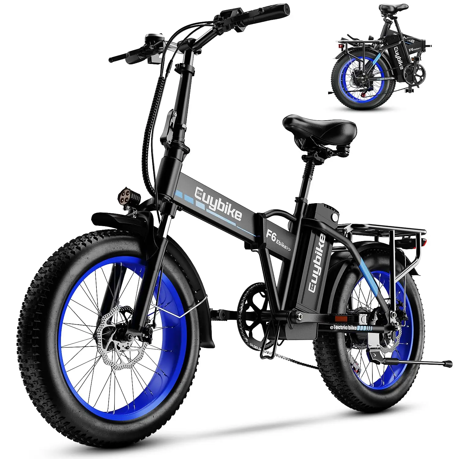 Foldable Electric Bike, 48V 20Ah Battery 80 Miles, 20