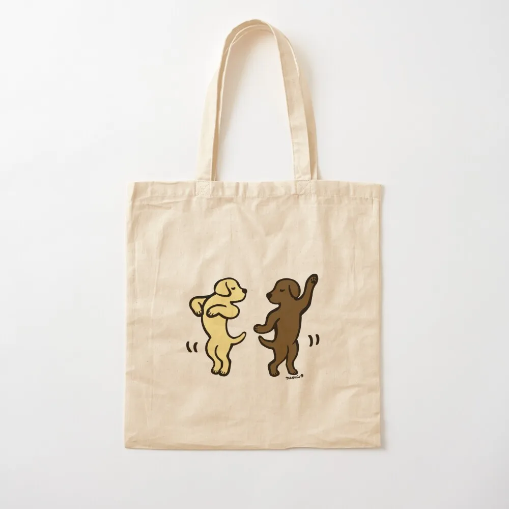 Dance Yellow Labrador and Chocolate Labrador Tote Bag Handbags Shopper handbag Canvas Tote Bag