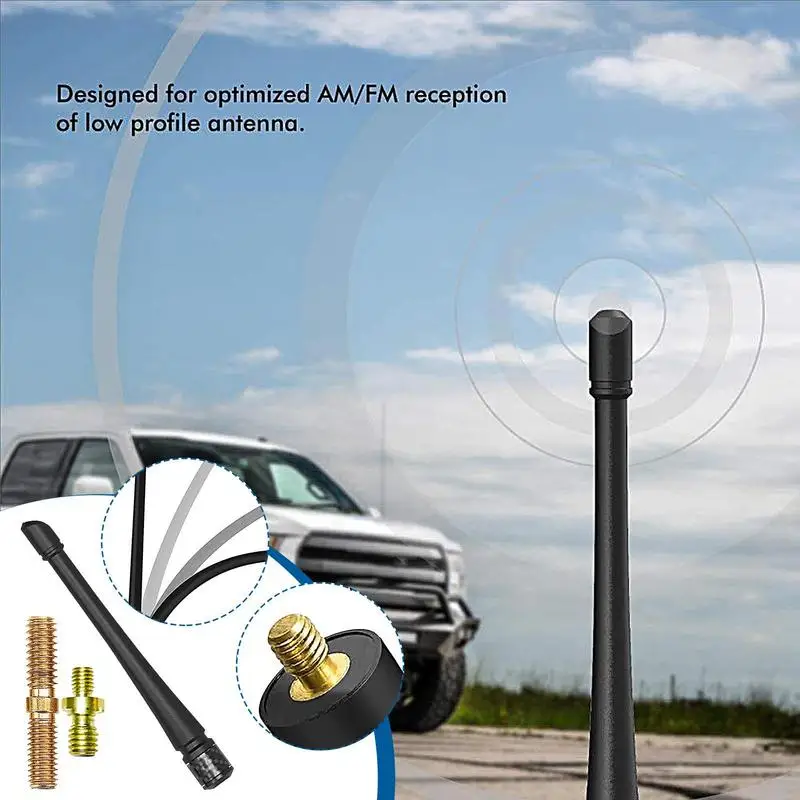 Car Radio Antenna 7in Rubber Antenna For Truck Waterproof Car Digital Antenna Replacement Vehicle Audio & Video Antennas For