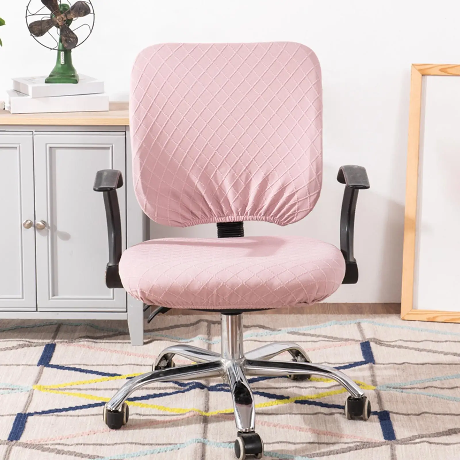 2x Office Seat Covers Washable Polyester Stretchable Computer Chair Cover Gaming