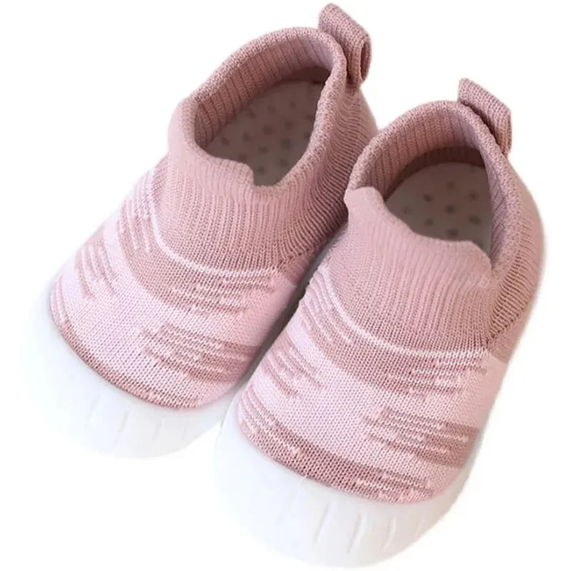 Lightweight and Soft Toddler Shoes Baby Early Education Shoes Knitted Breathable and Non Slip Outdoor Wearable Soft Soled Shoes