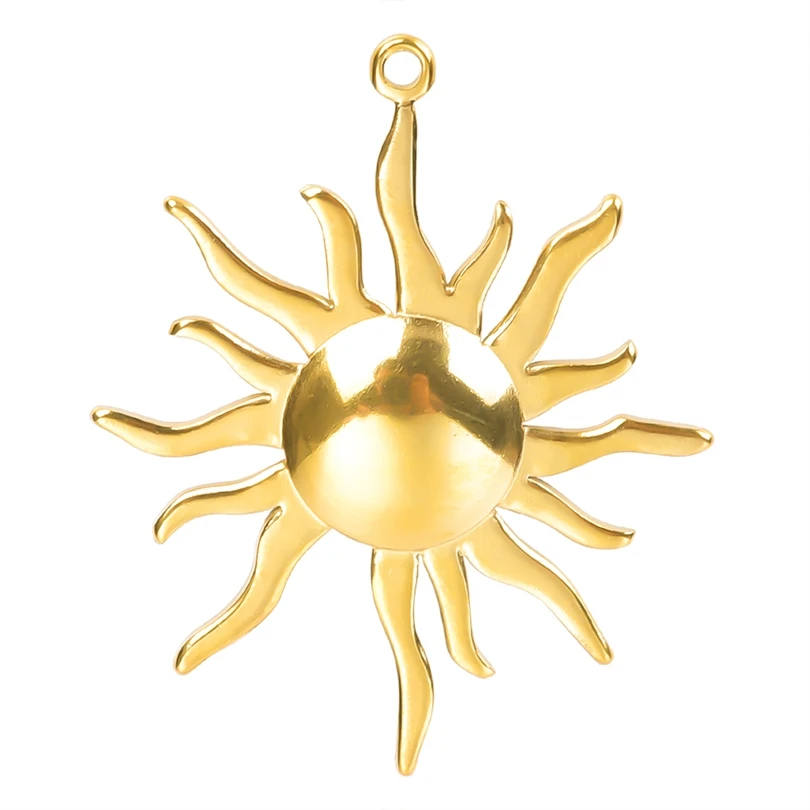 

5pcs Stainless Steel Casting Sun Moon Charms Sunburst Pendant Used Women Making Earrings Necklace Bracelet Jewelry Accessories