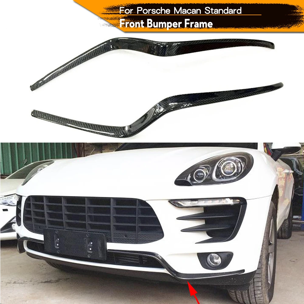 Carbon Fiber Front Bumper Lip Fenders Air Vents Fins Splitters Canards Grill For Porsche MACAN Standard 2014 - 2017