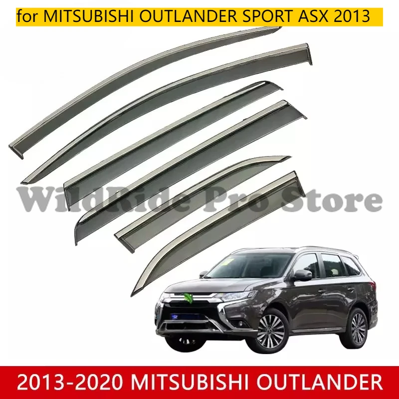 

Car Accessories for MITSUBISHI OUTLANDER SPORT ASX 2013 Wind Deflectors Window Vent Visor,PC Material with Stainless Steel.