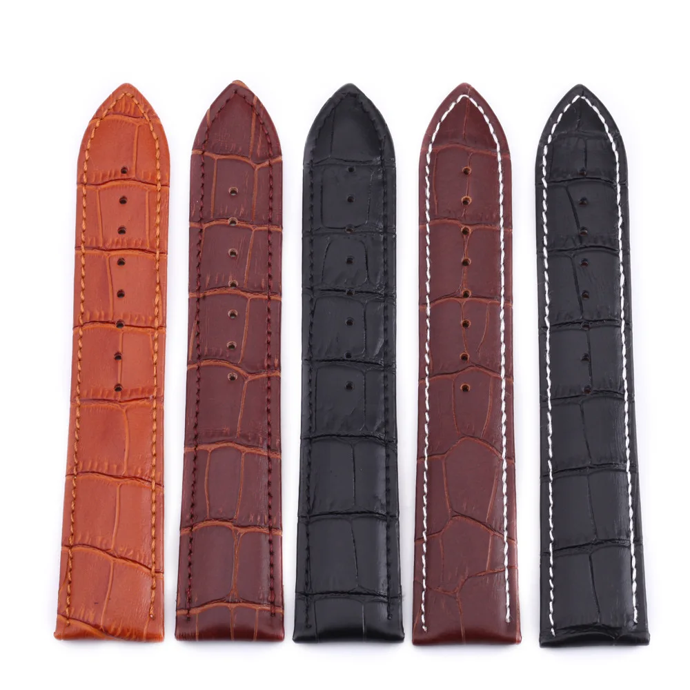 Crocodile Genuine Leather Watch Band 10 12 13 14 15 16 17 18mm 19mm 20mm 21mm 22mm 23 24mm Watch Strap with Pins OLEYW