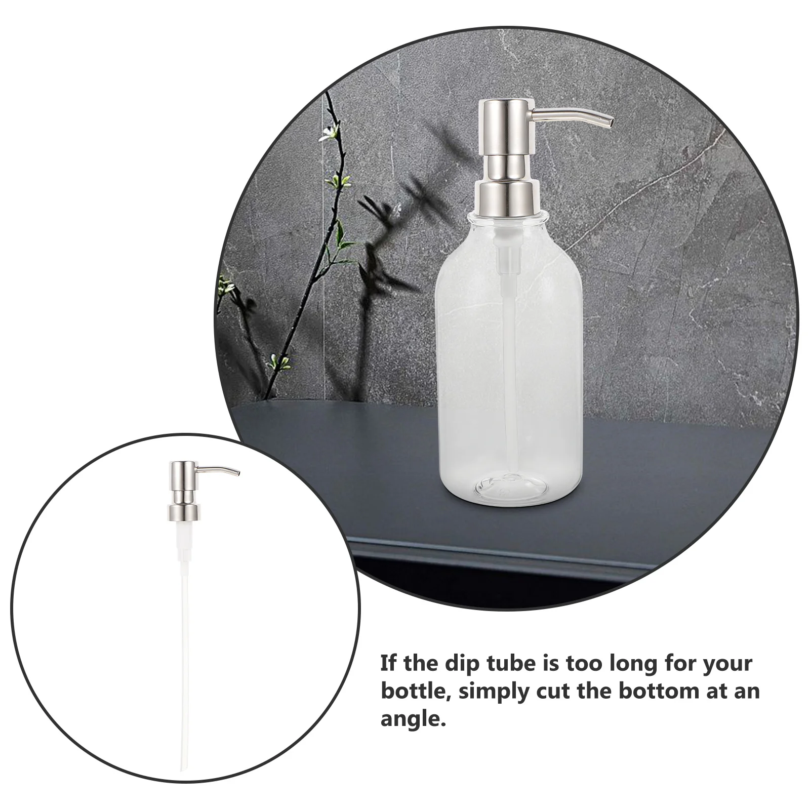 

Press Pump Dispenser Stainless Steel Durable Classic 28 Thread Size Lotion Pump Lid for Replacement Bottle Spares