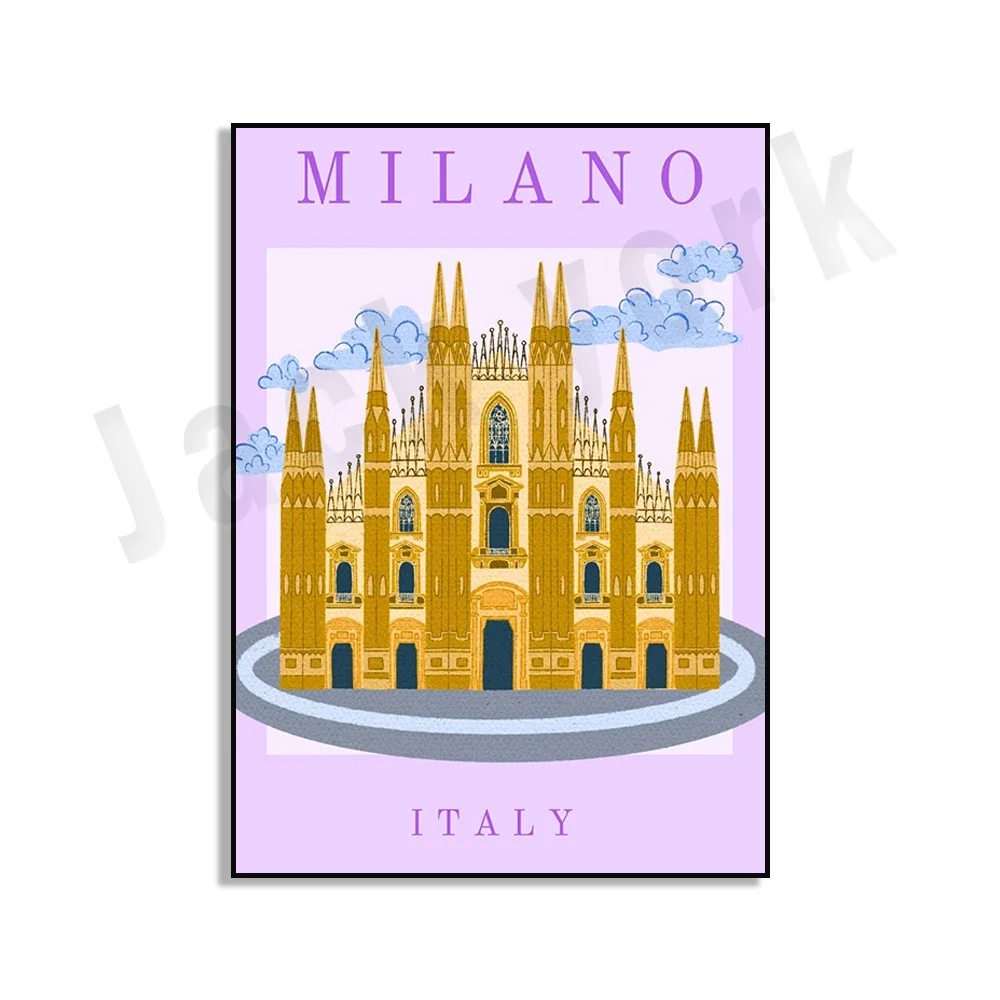 Italy cityscape print, Rome Florence Pisa Tuscany Matera Milan art wall, Italy home decor travel poster, Rome Milan