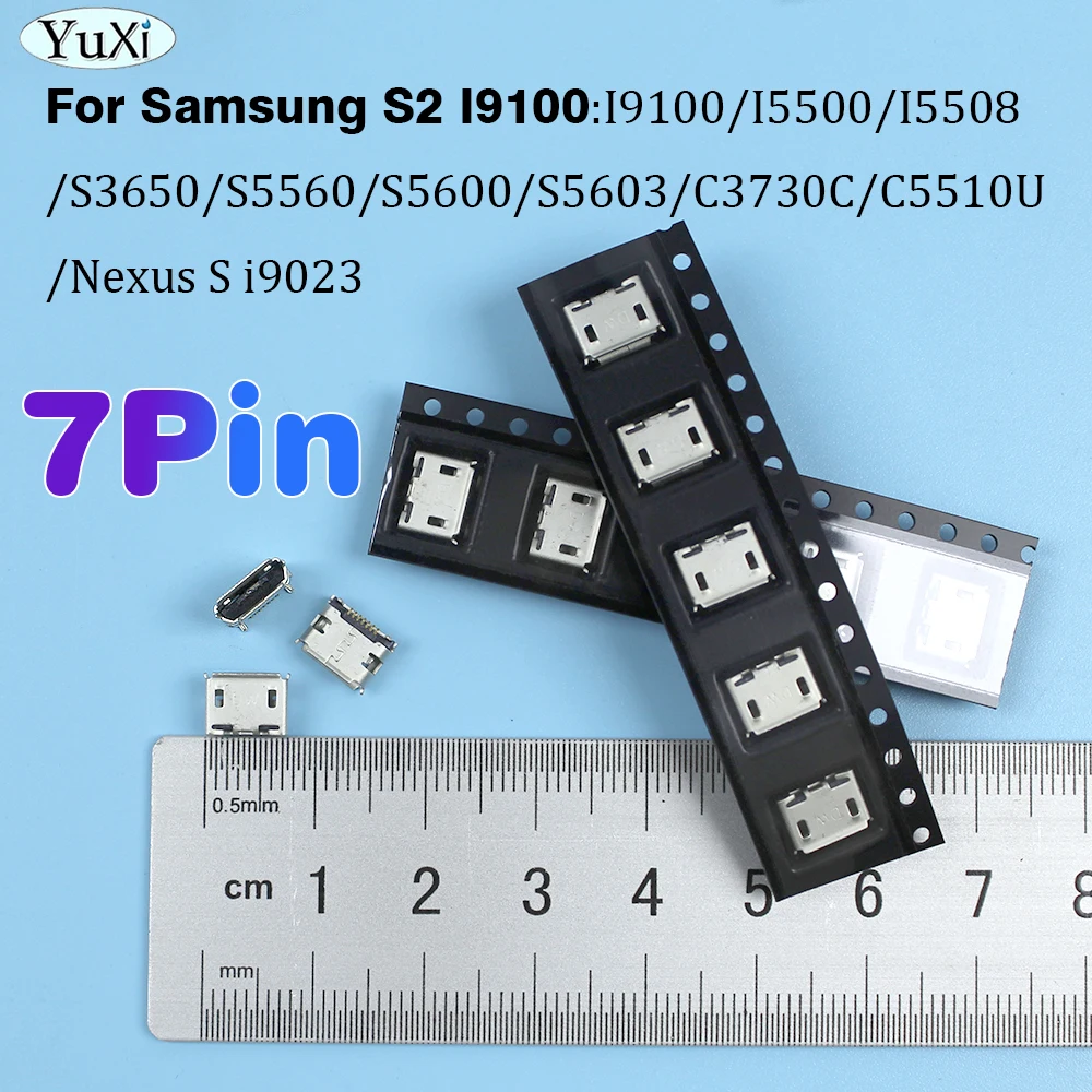 5Pcs 7in Phone USB Jack Socket Connector Charging Port For Samsung S2 I9100/I5500/I5508/S i9023/S5603/C5510U USB Plug Tail Ports