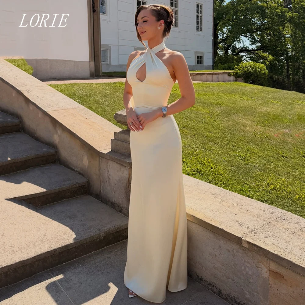 LORIE Luxury Mermaid Civil Wedding Dress Halter Elegant Bridal Dresses Sexy Hollowed Out Engagement Wedding Gown Customized 2026