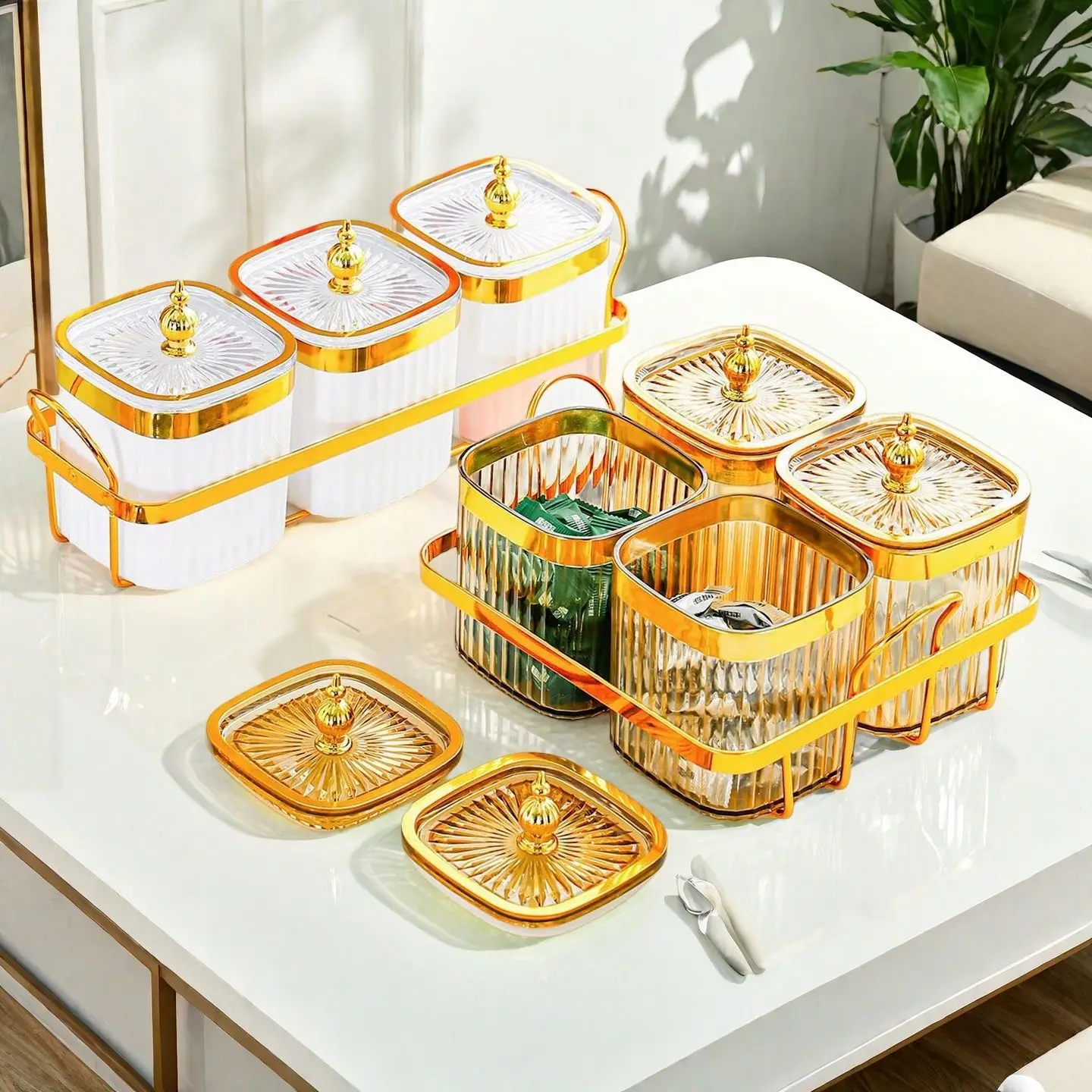 

Kitchen Large-capacity Sealed Jar Grain Spice Storage Box Set Snack Nuts Household Moisture-proof Storage Jar