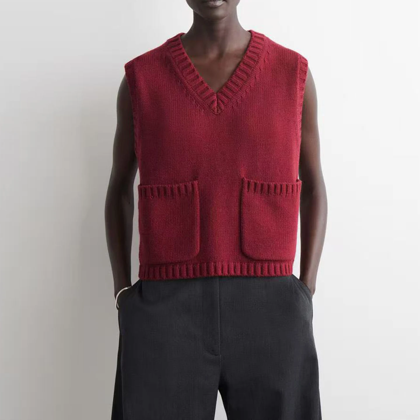 سترة Faionable V-ne 2025 ملابس نسائية شتوية جديدة متعددة الاستخدامات ملابس يومية بطول ort مواد أخرى 00% ماركة Z