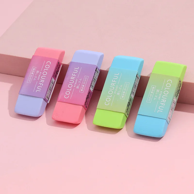 1pcs Creative Two Color Beveled Edge Eraser Kawaii Eraser for Kids Practical Study Stationery Office School Supplies