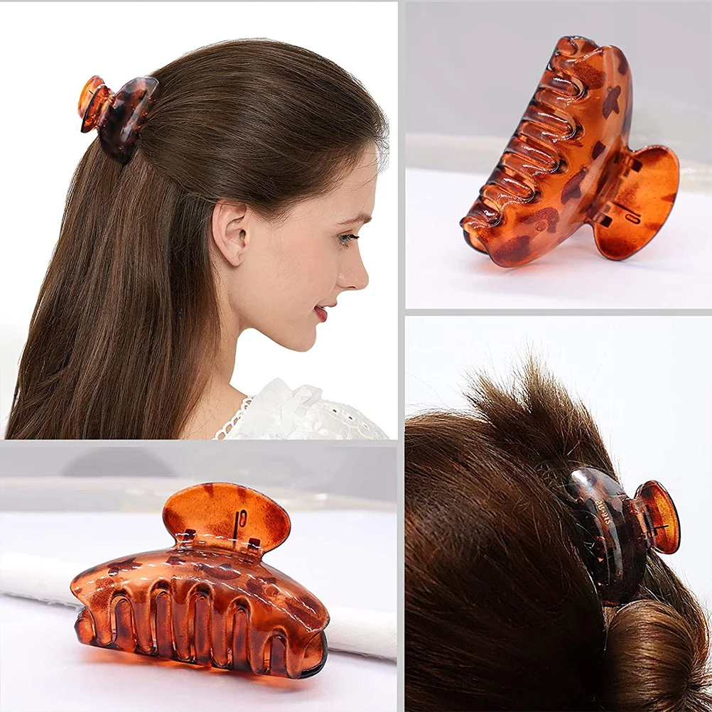 6 Pcs Hair Barrettes Trendy Leopard Clip Women Jaw Small Claw Makeup Woman Shower Clamp