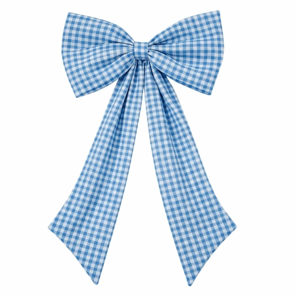 Plaid Bow Fabric Bow Wall Decor Multi-Purpose Oversized Wall Backdrop Bows Reusable Long Tails Birthday Party Supplies