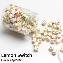 Lemon Switches Mechanical Keyboard Linear Switch 5 Pin Custom Cherry Gaming Compatible Hot Swap MX Switch POM HiFi Sound Lubed