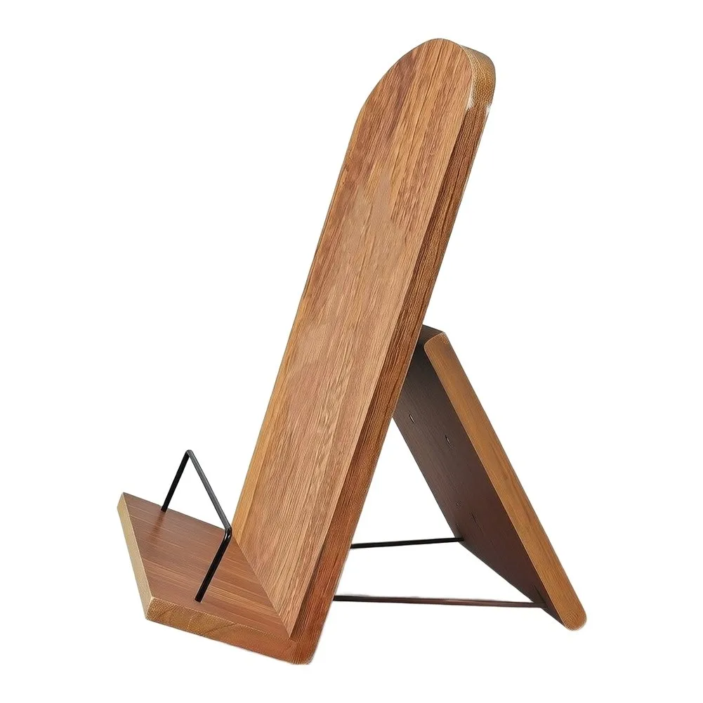 Adjustable Book Holder Cookbook Stand Adjustable Angle Design Sturdy Wood Construction Multifunctional Device Holder