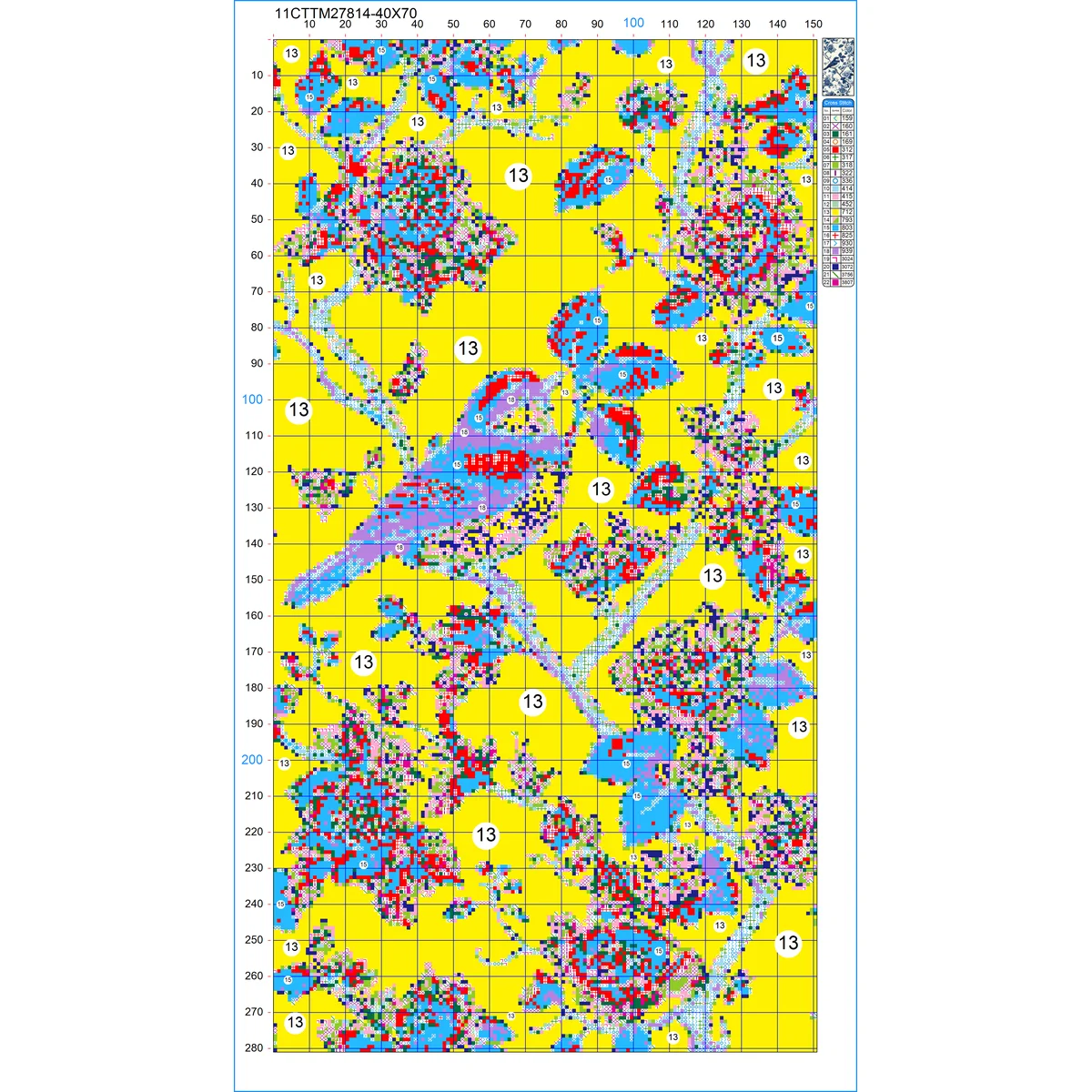 1 Stück 40x70 cm/15,7x27,5 Zoll, 11CT/14CT Kreuzstich-Set, DIY-Valentinstagsgeschenk, Stickerei-Set für Festivals und den Alltag. – Detail 2