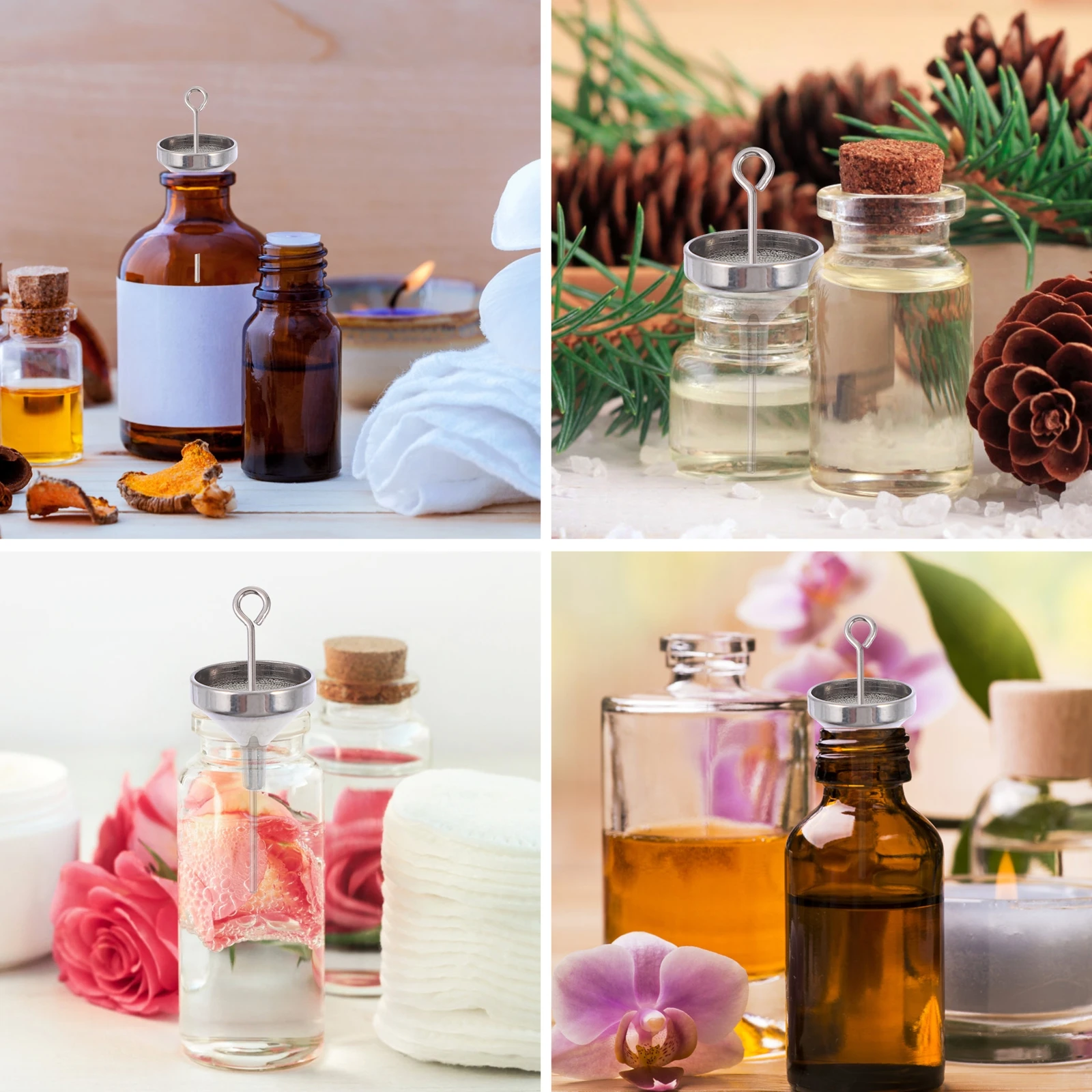 

10pcs Mini Funnel Kit Stainless Steel Small Funnels For Essential Oils Perfume Transfer Lab Kitchen Experiment