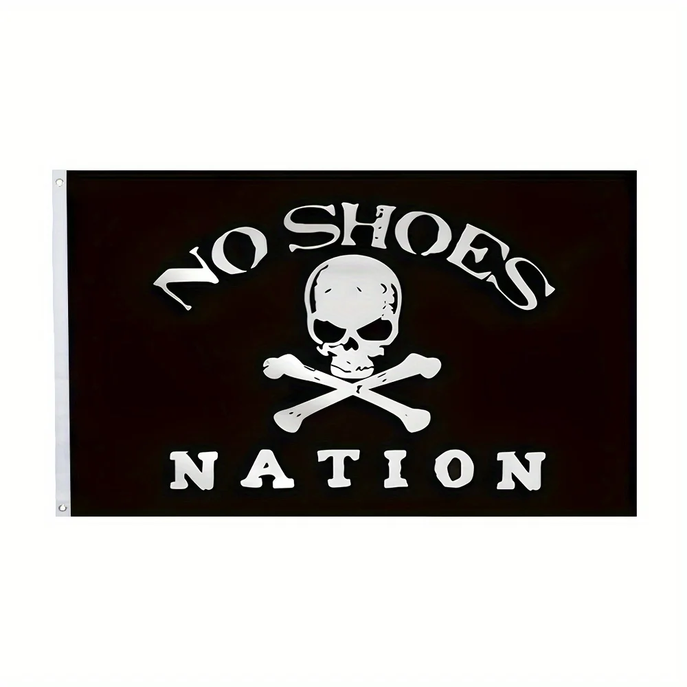 لا توجد أحذية علم القراصنة الأمة، 3x5ft 2x3ft ألياف بوليستر متينة، غسالة نحاسية وخياطة مزدوجة، ديكور منزلي خارجي #1
