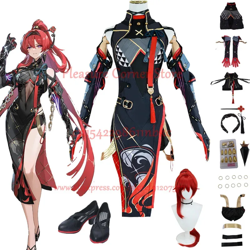 

XS-3XL In Stock Wuthering Waves Yinlin Cosplay Costume Wig Dress Outfit Uniform Electro Congenital Resonator Yin Lin Cosplay