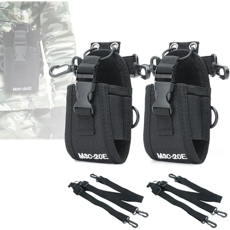 2PC MSC-20E 3 In1 Radio Holster Holder Molle Radio Pouch Case Radio Strap Adjustable Shoulder Strap for BaoFeng 5RM UV-5R UV-21R